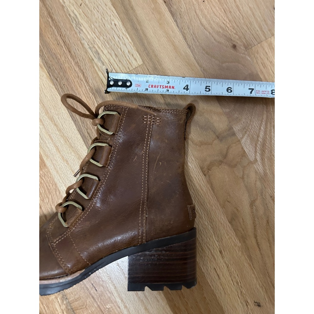 Sorel Cate Lace Boot Women 6.5 Brown Waterproof Leather Gorpcore Ankle Boots - Picture 9 of 10